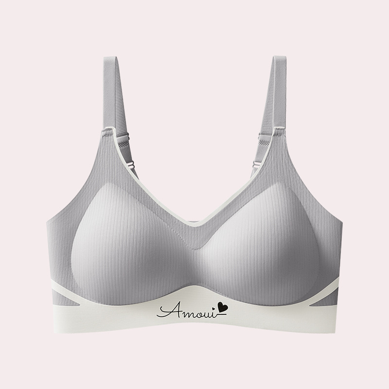 Tazas fijas de alta calidad contra la gravedad tiran de la ropa interior sin marcas mujeres sin anillos de acero se reúnen cómodamente transpirables para recibir sujetadores de leche secundaria
