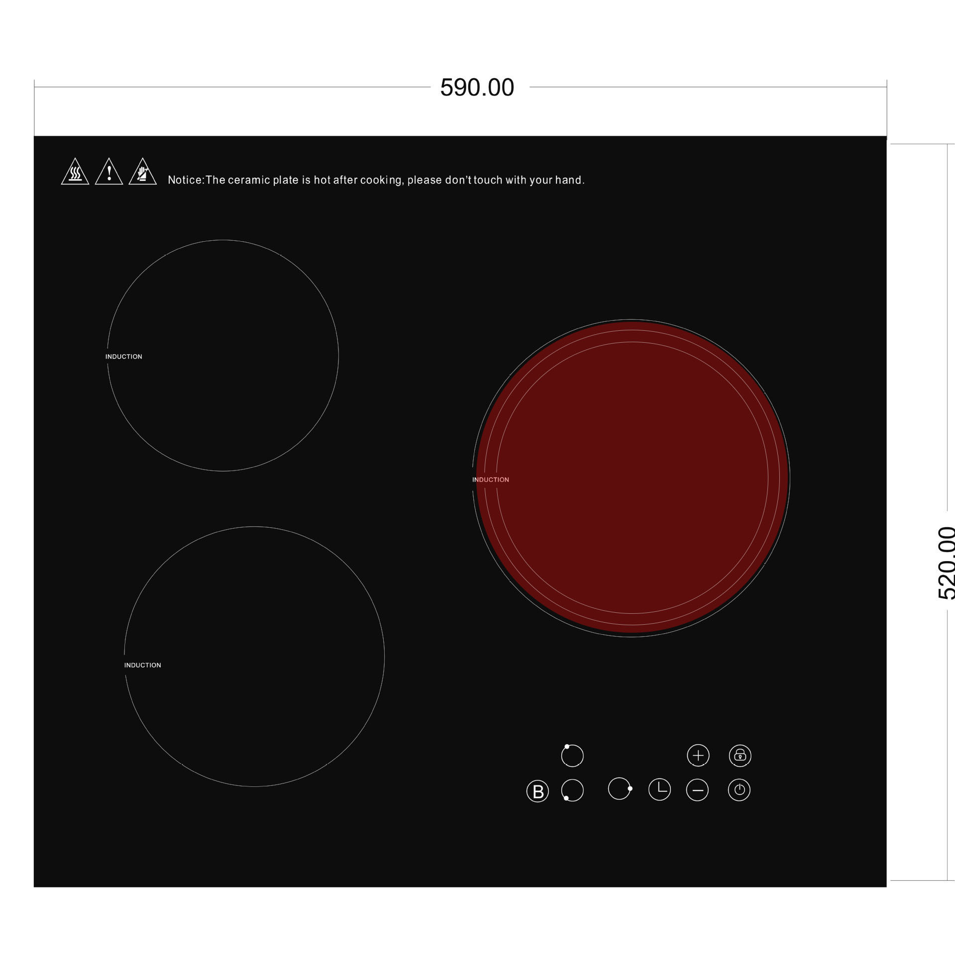 Factory Wholesale Three-Head Induction Cooker Embedded Commercial Electric Ceramic Stove High-Power Induction Cooker Three-Burner Electric Stove English
