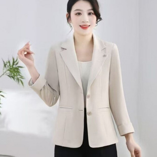 Slim-Fit Blazer Spring/Summer 2025 New Fashion Elegant Half-Lining Suit Stylish Age-Reducing Slimming Top for Moms