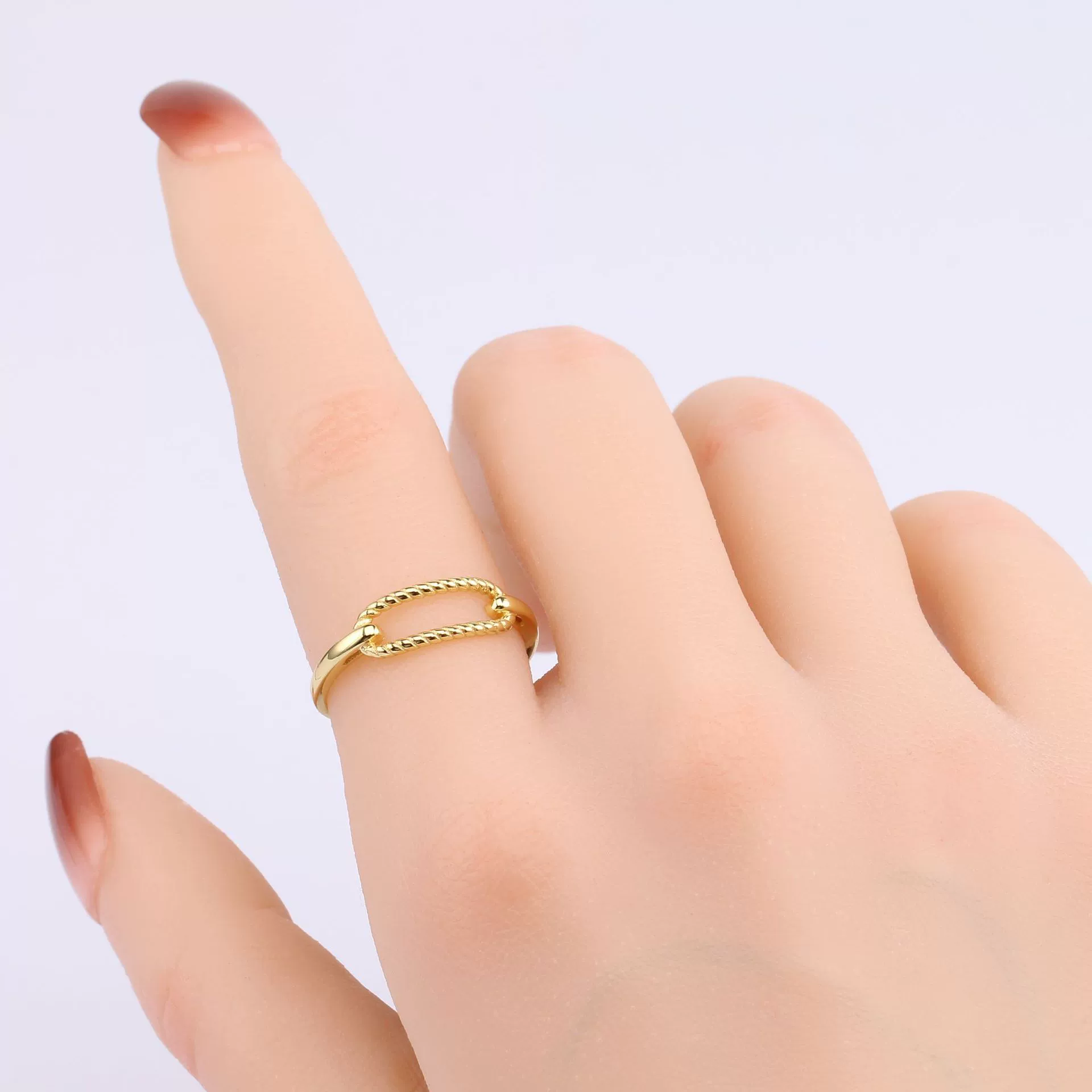 (Cross-border trading), square one size sophisticated fashionable ring with pigtail, silver 925 sample