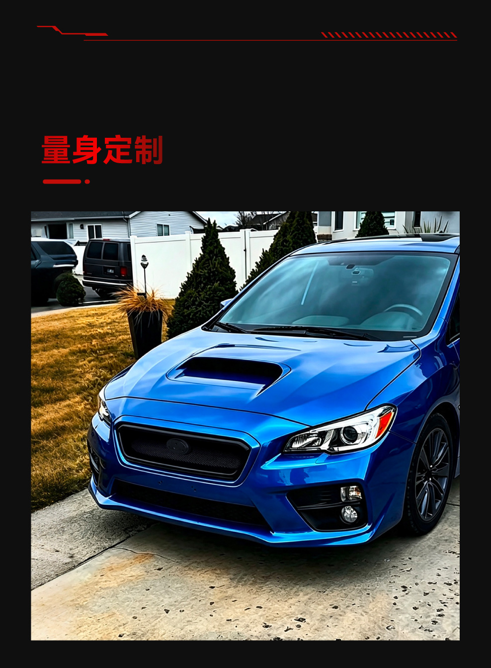 Suitable for 2014-2016 Subaru WRX STI VA honeycomb center grille, ABS glossy black air intake grille, cross-border modification