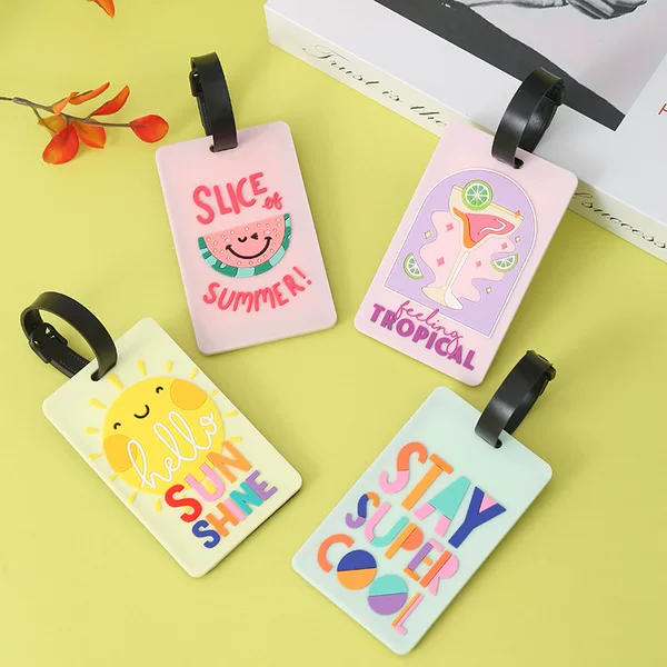 New creative pvc luggage tag cartoon anti-lost variety of wholesale luggage tag boarding pass luggage logo accessories