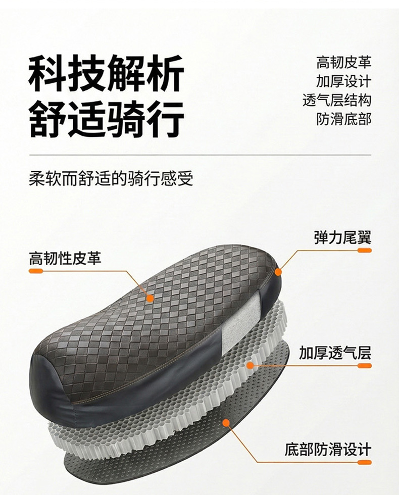 Electric Vehicle Seat Cover, Sun Protection and Rainproof, Motorcycle Seat Cover, Electric Bike Leather Seat Cover, Scooter Seat Leather Cover
