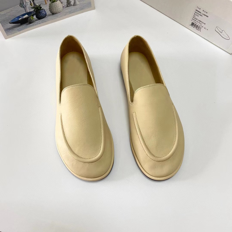 The * Row Single Shallow Mouth Round Head Flat Bottom Small Comfortable and Lightweight Genuine Leather Lefu Workplace_voghion.com