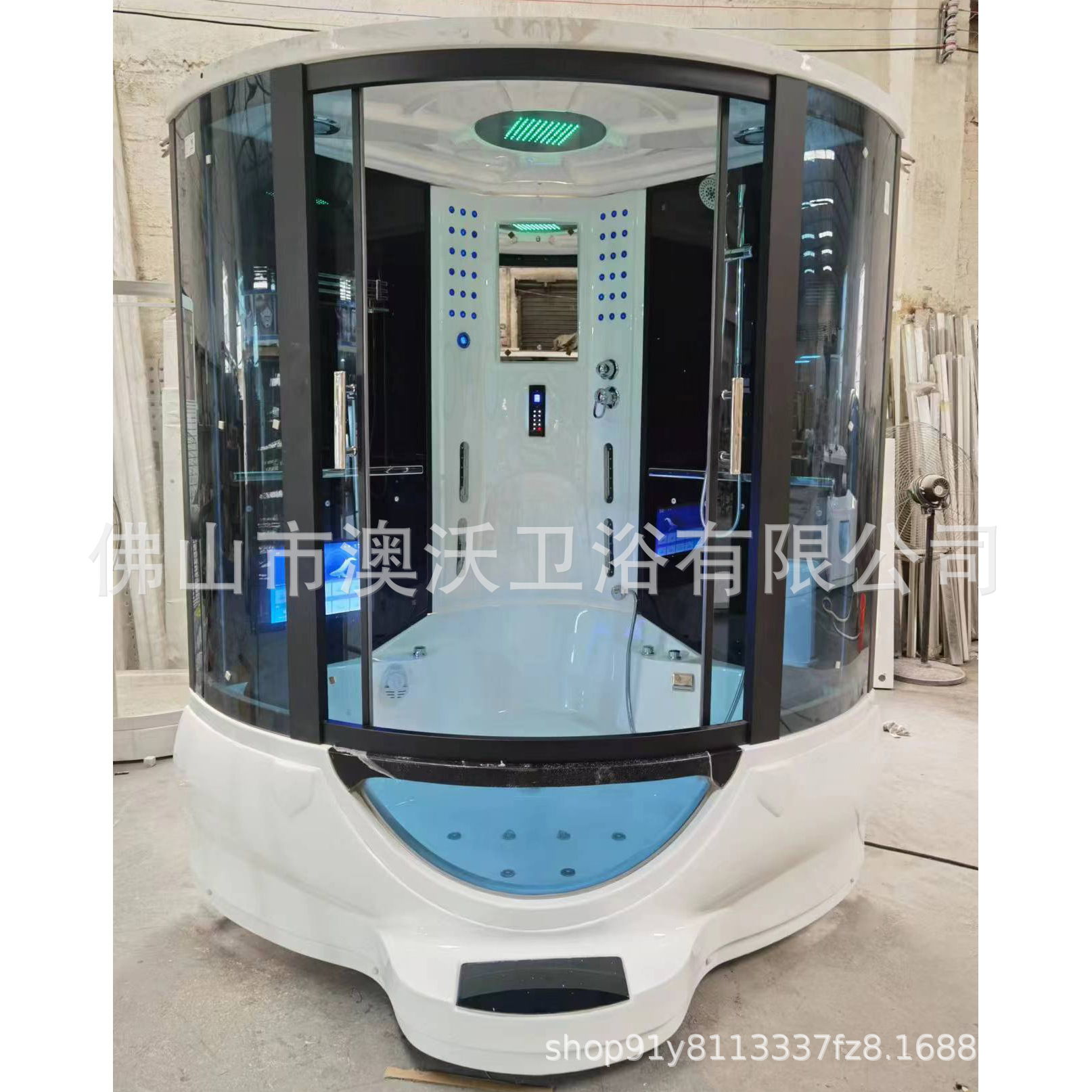 Baño integral ducha de vapor sala de sauna ventilador arqueado con bañera sala de vapor con pedal de pie partición integral