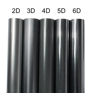 5D Karbon Fiber Avtomobil Aksesuarları Dəyişiklik Stikerləri, PVC Suya Davamlı 6D Film