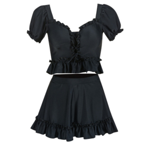 2024 New Fashion Women's One-piece Noodle Popstar Style Conservative Skirt Sweet Hot Spring Swimwear Wholesale