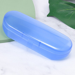 Factory wholesale large size eyeglass box clear lens myopia plastic box sunglasses box blue transparent eyeglass box 