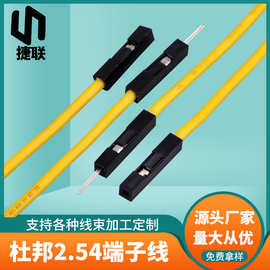 3239-22AWG黄色高温硅胶线2.54-1P双头公对母杜邦端子线多P位定制