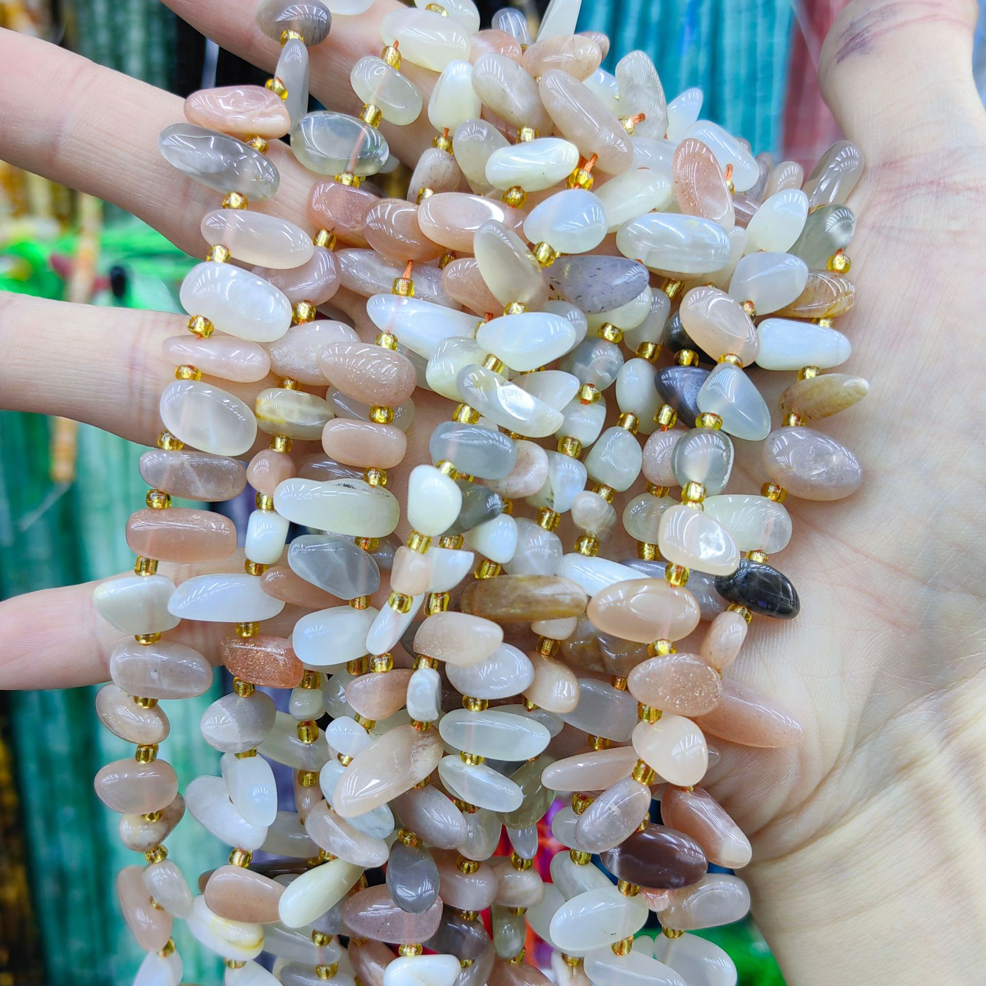 Piedra natural cristal piedra triturada amorfa agujeros laterales heterogéneos semiacabados joyería DIY perlas al por mayor