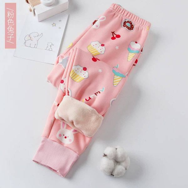 Fleece trousers, fuchsia rabbit