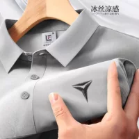 Свет из ледяного шелка POLO на заказ логотип летняя короткая рукава лацкана корпоративная рабочая одежда мужская компания групповая одежда культурная рубашка