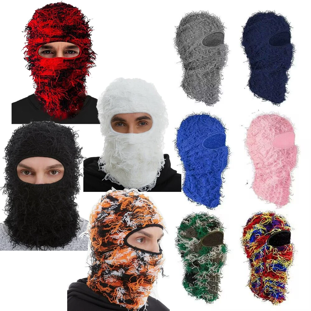 Вязаная маска с одним отверстием для трансграничных взрывов, шляпа Carla, Мужской и Женский вязаный Камуфляжный головной убор, индивидуальная забавная шерстяная шапка