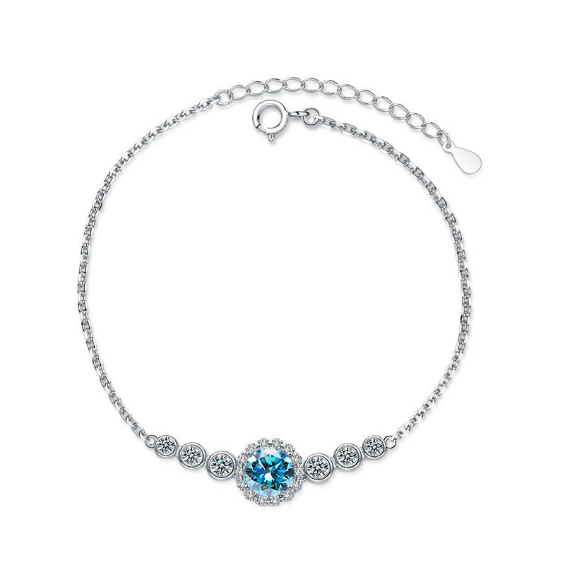 S925 joyería de plata estrella pequeña piedra mozanita pulsera mujer color D 1 quilates joyería en vivo fábrica de joyería al por mayor