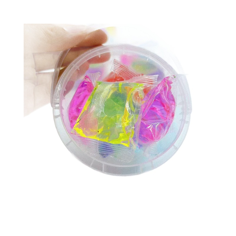 Barril de embalaje independiente barro de color barro de cristal slime puzzle artesanal DIY barro descomprimido multicolor mezcla lotes