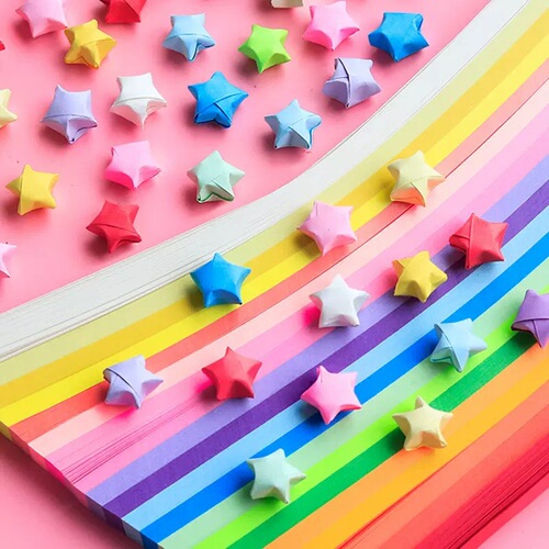 Manufacturer Gradient Star Origami Star Stripes Rainbow Star Paper Lucky Star Origami Luminous 27 Color Solid Color Origami