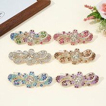 跨境新款花朵水钻弹簧夹 时尚气质妈妈发卡小清新甜美水晶发夹女