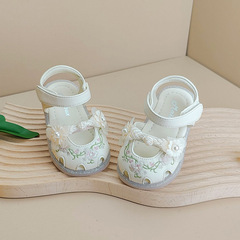 女童學步鞋子女寶寶涼鞋夏季新款一歲嬰兒包頭鞋小童新中式小皮鞋