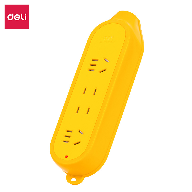 得力LV2022摔不烂插座2组+2孔无线拖线板插座插排PE袋装家用办公