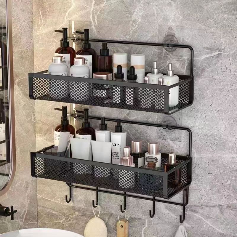 Bathroom Storage Rack, No-Drill Wall-Mounted Bathroom Organizer for Toiletries, Wall Storage Solution for Washstand