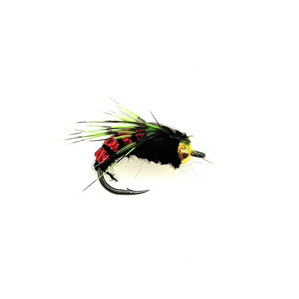 XB022 Green Wing Kung Fu mosca pequeña mosca grande pesca con mosca micro-objeto Lu Ya gancho de pelo cebo para mosca lubina pez mandarín