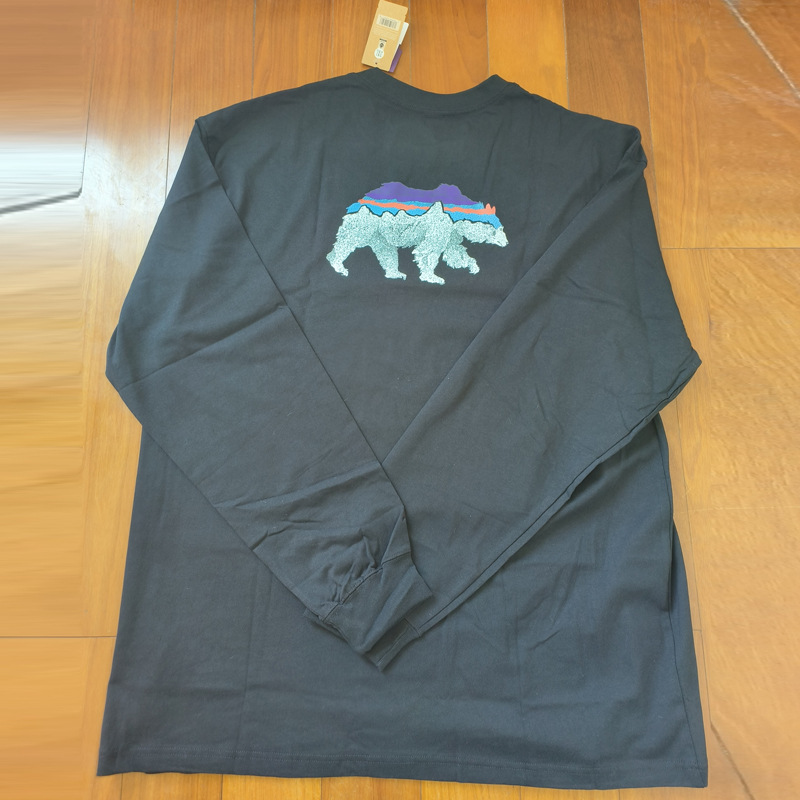 Logotipo de comercio exterior Classic Outdoor Mountain Series Camiseta de manga larga del mismo estilo para hombres y mujeres