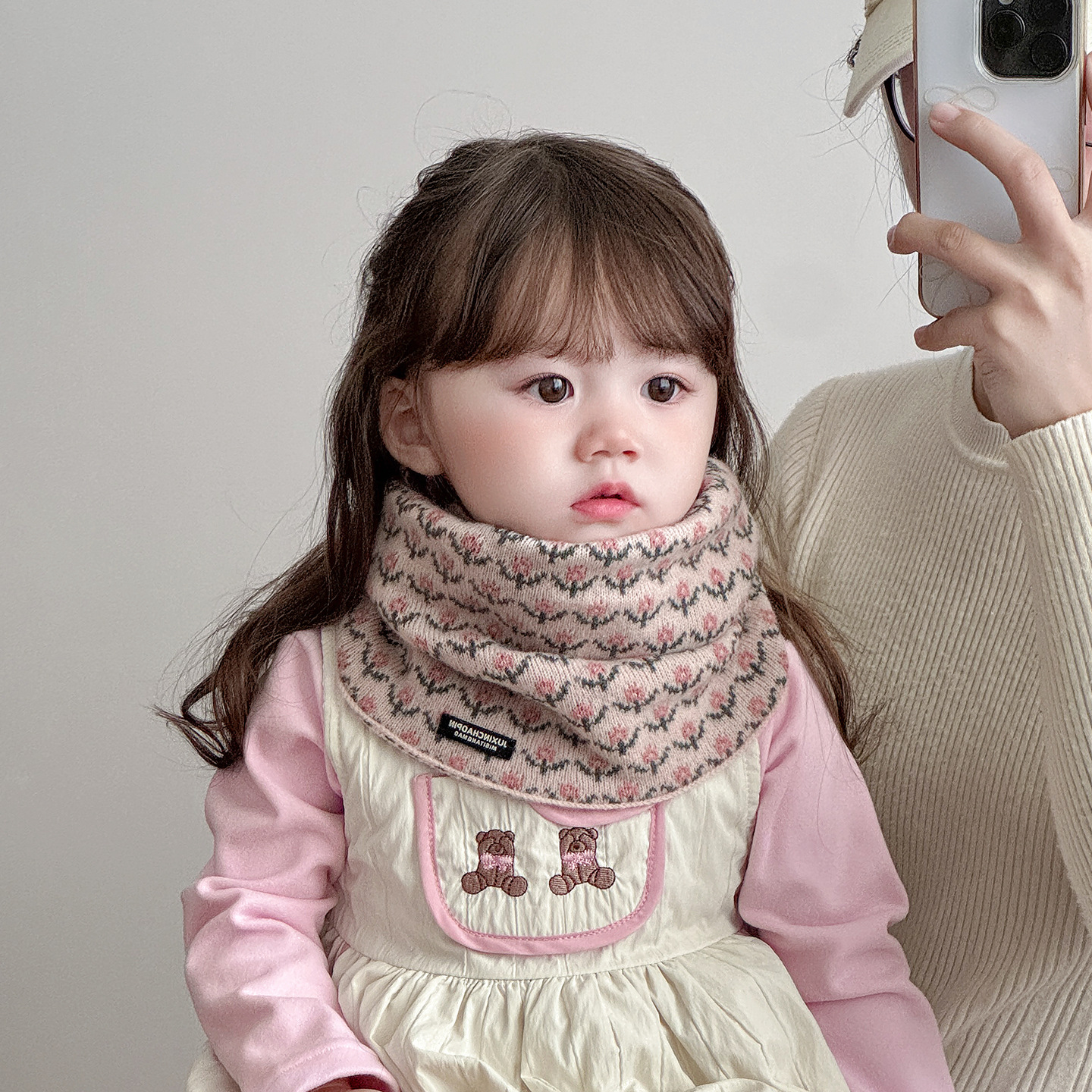 Cuello para niños invierno grueso calentamiento lana tejo cuello colgar máscara de orejas protectoras de viento bufandas de moda