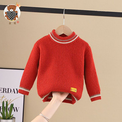 【金勇】代發精品童裝秋冬新款男女童純色兒童毛衣針織打底衫廠家