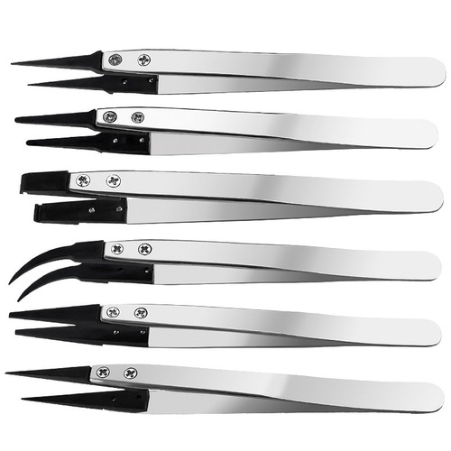 High quality tweezers carbon fiber head stainless steel anti-static replaceable head tweezers ESD00/2A/259/259A