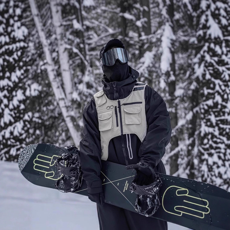 High Street Trendy Brand Single Board Double Ski Suit Vest Men's Waistcoat Loose All-match Workwear Casual Outdoor Jacket