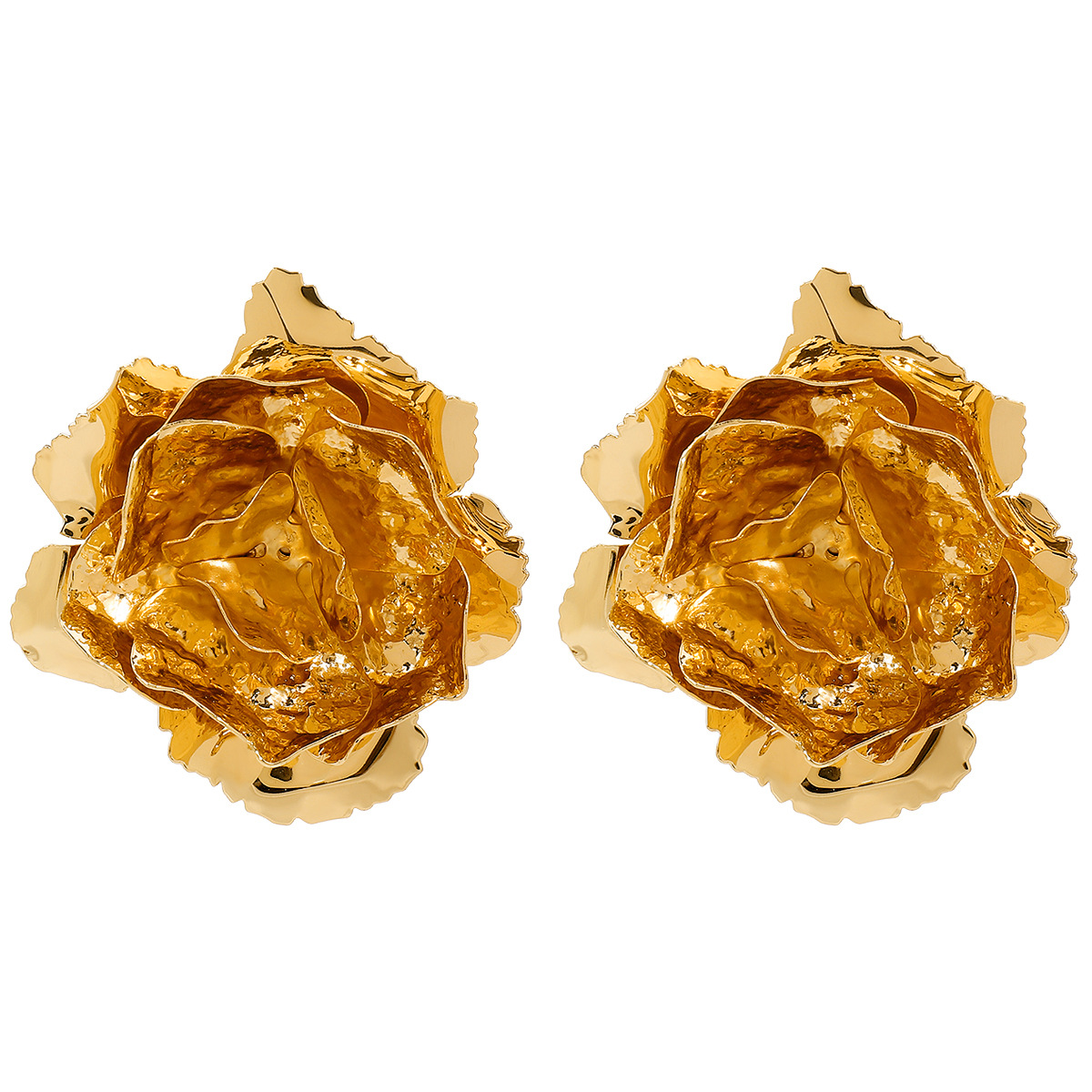 1 Paar Retro Blume Überzug Eisen Ohrstecker display picture 5