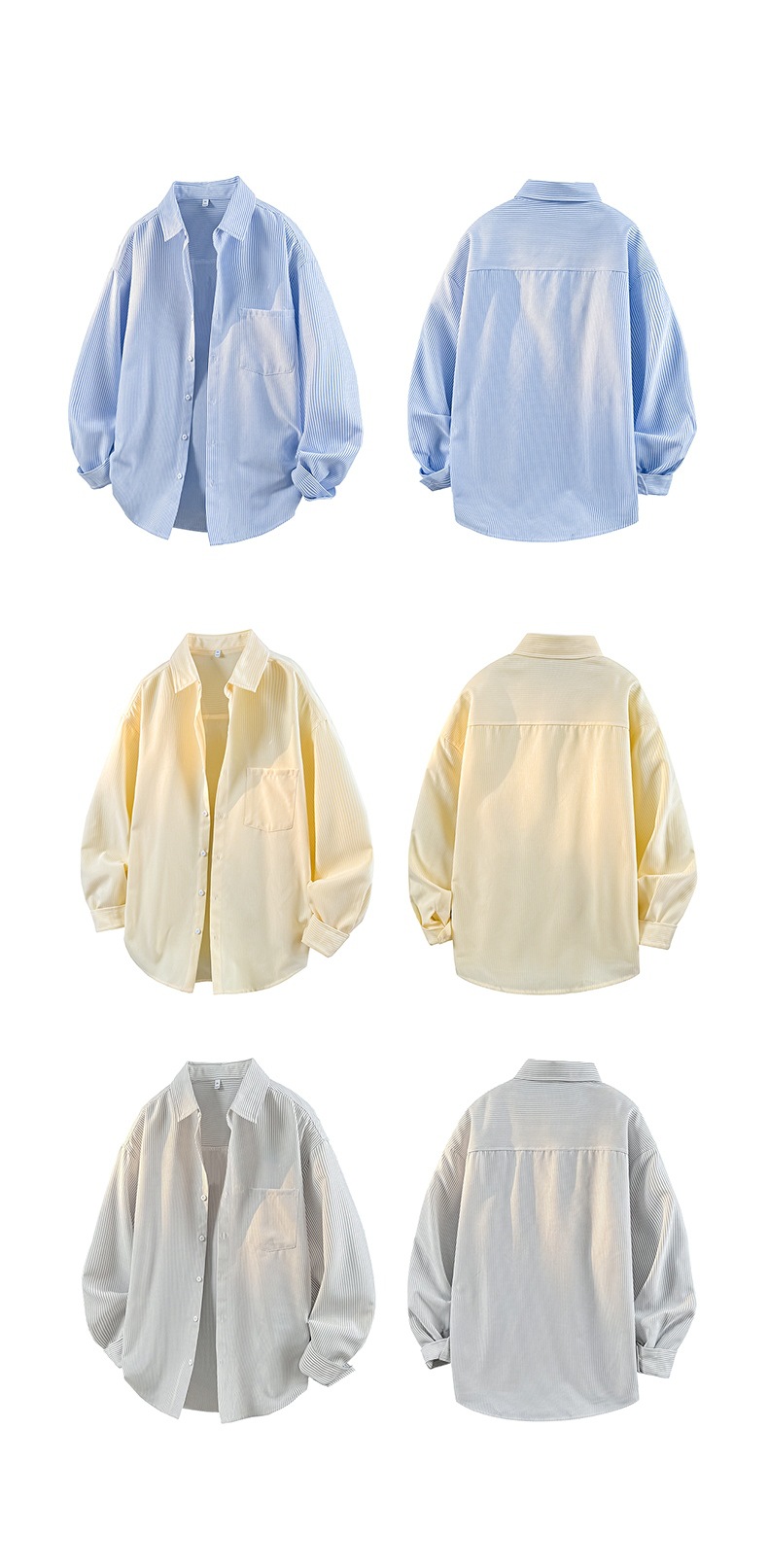 Inflation Color-Block Striped Loose Shirt