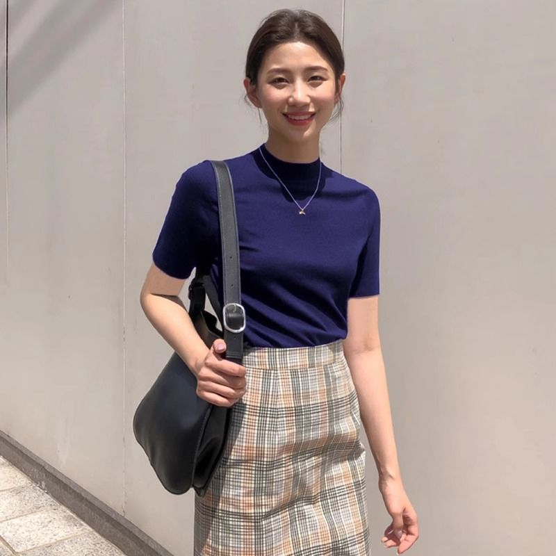 네이비 블루 소매