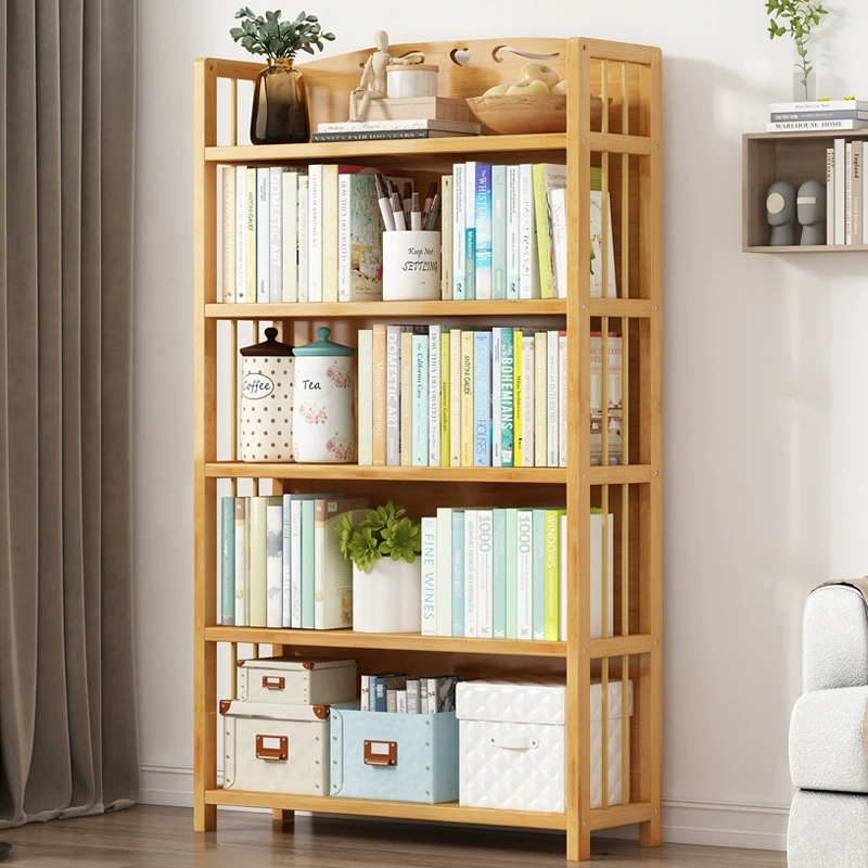 Нан бамбуковая книжная полка Простая гостиная с многослойным хранилищем для хранения кухонной шкафы