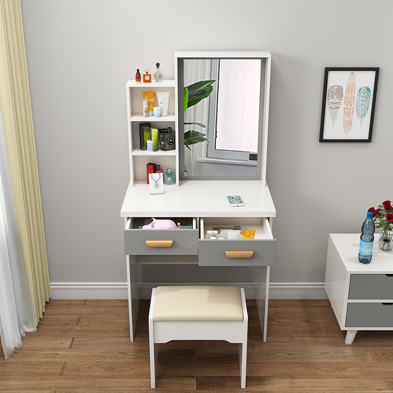 Mesa de maquillaje transfronteriza armario en un espejo push-pull venta caliente dormitorio simple moderno con armario de almacenamiento red comedor