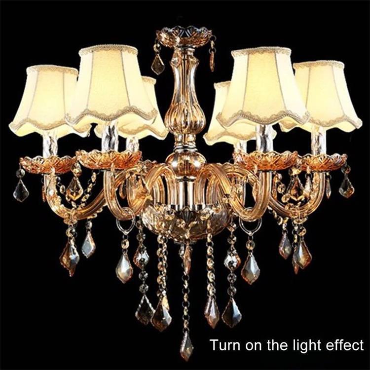 Clip bubble fabric lampshade wave bottom hotel KTV modern European candle chandelier lampshade accessories