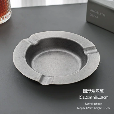 Stainless Steel Ashtray for Cigars, Creative Camping Style, Personalized Car Use, Durable and Portable, Retro Design for Home and Commercial Vehicles (Car ashtray) - round-ashtray