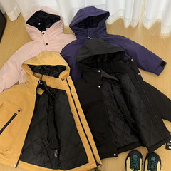 大童冬款加厚棉服 迪家肩标logo印花连帽拉链防风外套 一件代发