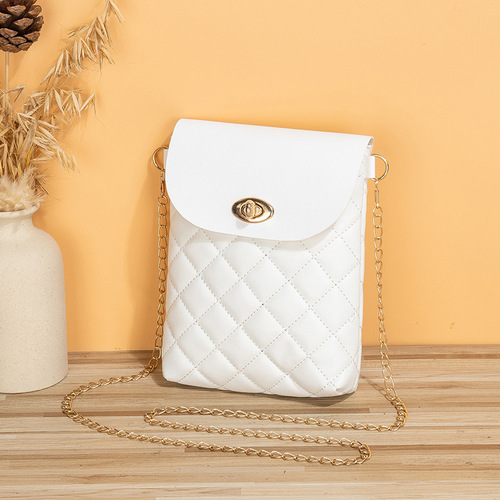 Women's Bags  New Printed Shoulder Bag Trendy Mobile Phone Bag Lock Plaid Bag One Piece Dropshipping