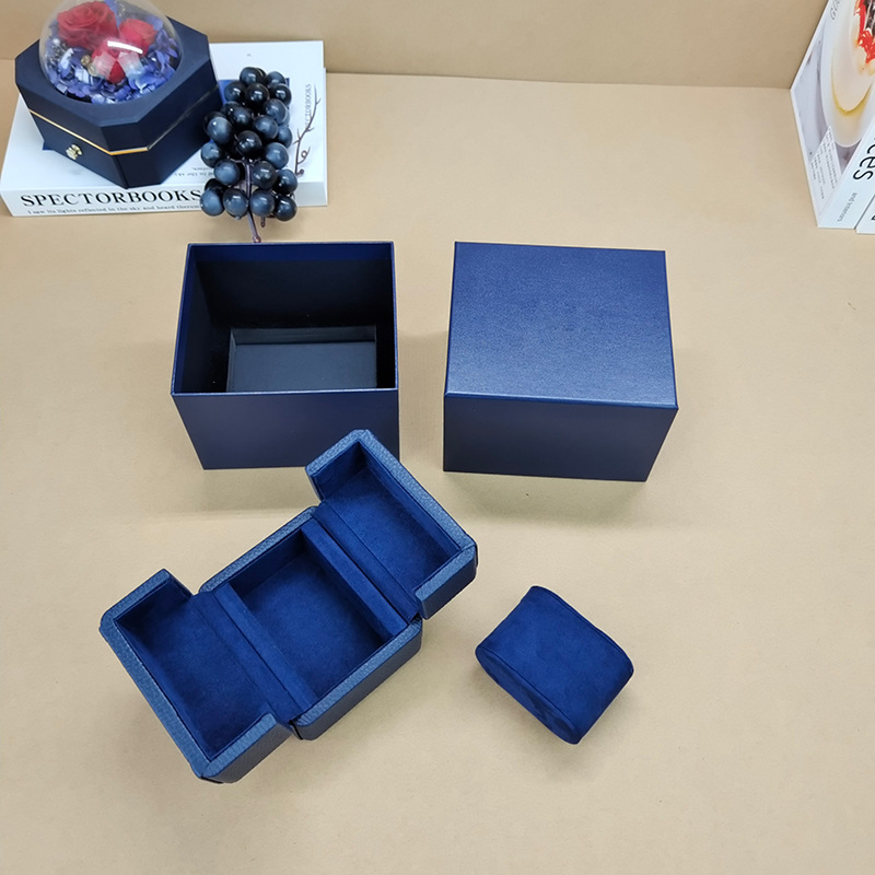 High-End Exquisite Double-Door Watch Box Exported to Europe and the United States Quality Folio Pu Leather Watch Packaging Box Supports Small Batches