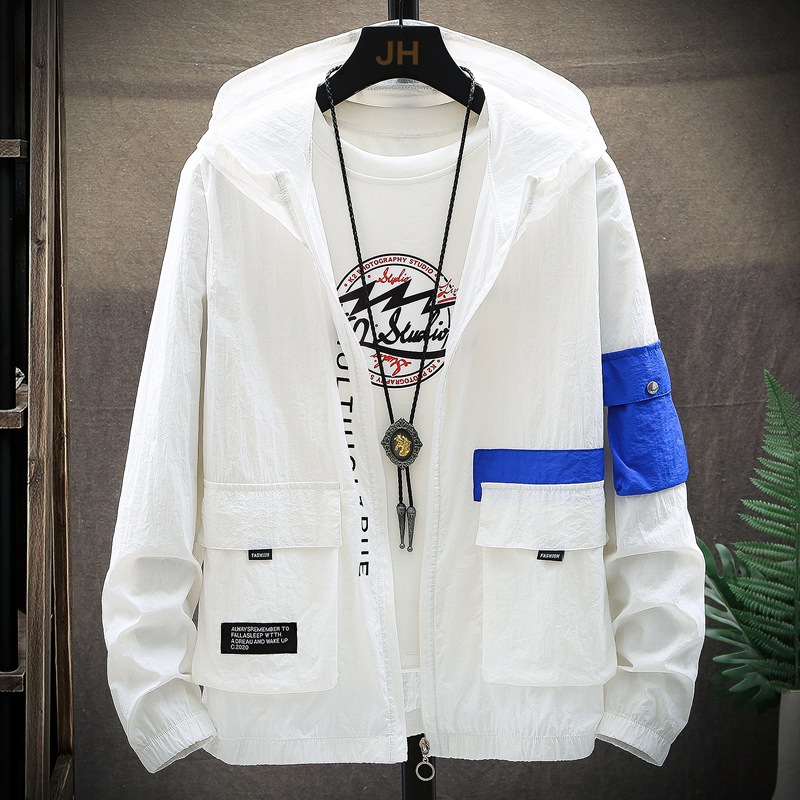 Summer Sun Protection Jacket, Anti-Uv Skin Jacket, Men's Jacket, Ultra-Thin Ice Silk Breathable Fishing Sun Protection Jacket