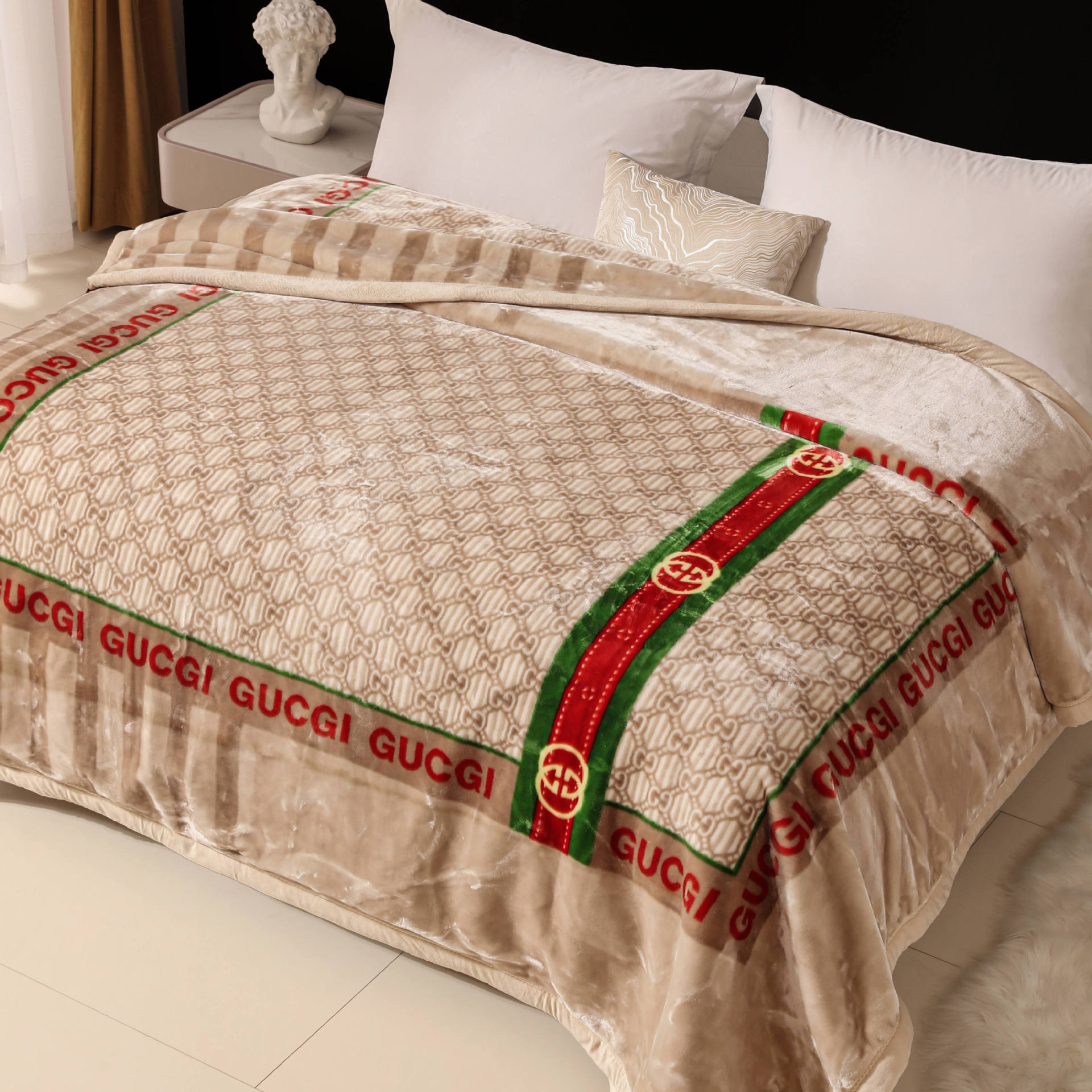 Nueva franela de leche gruesa de comercio exterior, manta de impresión cálida y agradable para la piel en invierno, manta de sofá, manta transfronteriza