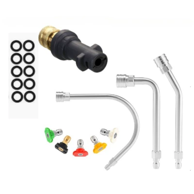 High pressure car wash water gun Steel Eaves Cleaning Rod 1/ - stainless-steel-3-piece-set-q9-karcher-k-series-14-quick-connector-five-color-nozzle-set-o-ring-seal