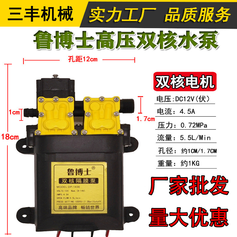 12v電動噴霧器ポンプ高圧知能還流ダイヤフラム二核ポンプ電動噴霧器部品卸売り|undefined