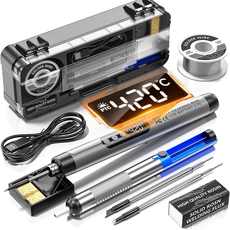 Cross-Border USB Portable Wireless Digital Display Electric Soldering Iron Welding Mini Home Appliance Repair DIY Hot Code Tool Set