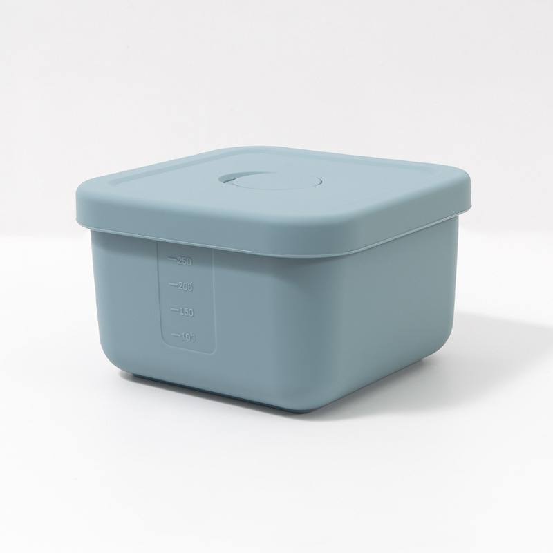 スクエアシリコンランチボックス 300ML 電子レンジ加熱オフィスワーカーミニランチボックスキッチンスクエアクリッパー|undefined