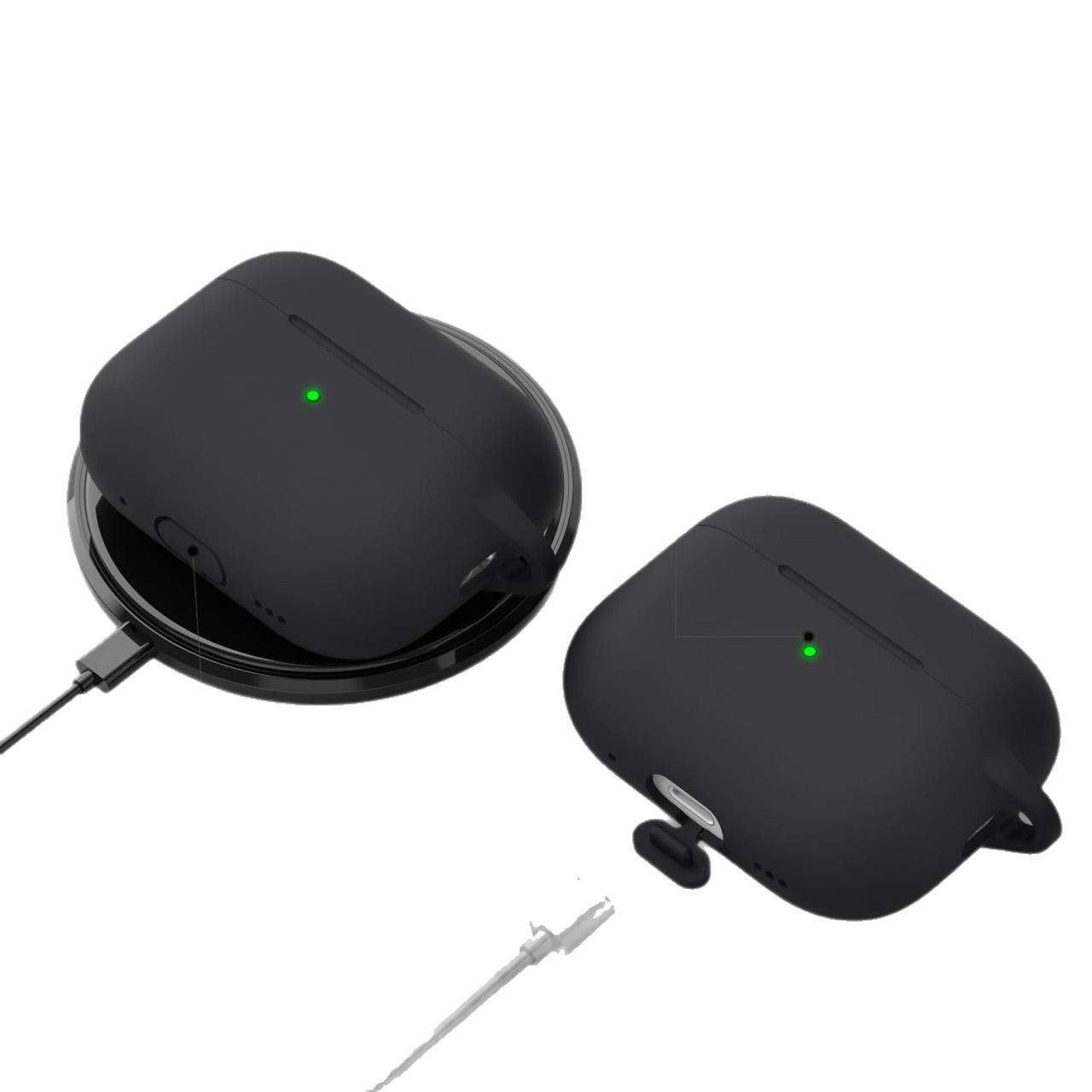 Botón de montaña de manzana para protección de airpods con bolígrafo de limpieza del mismo color