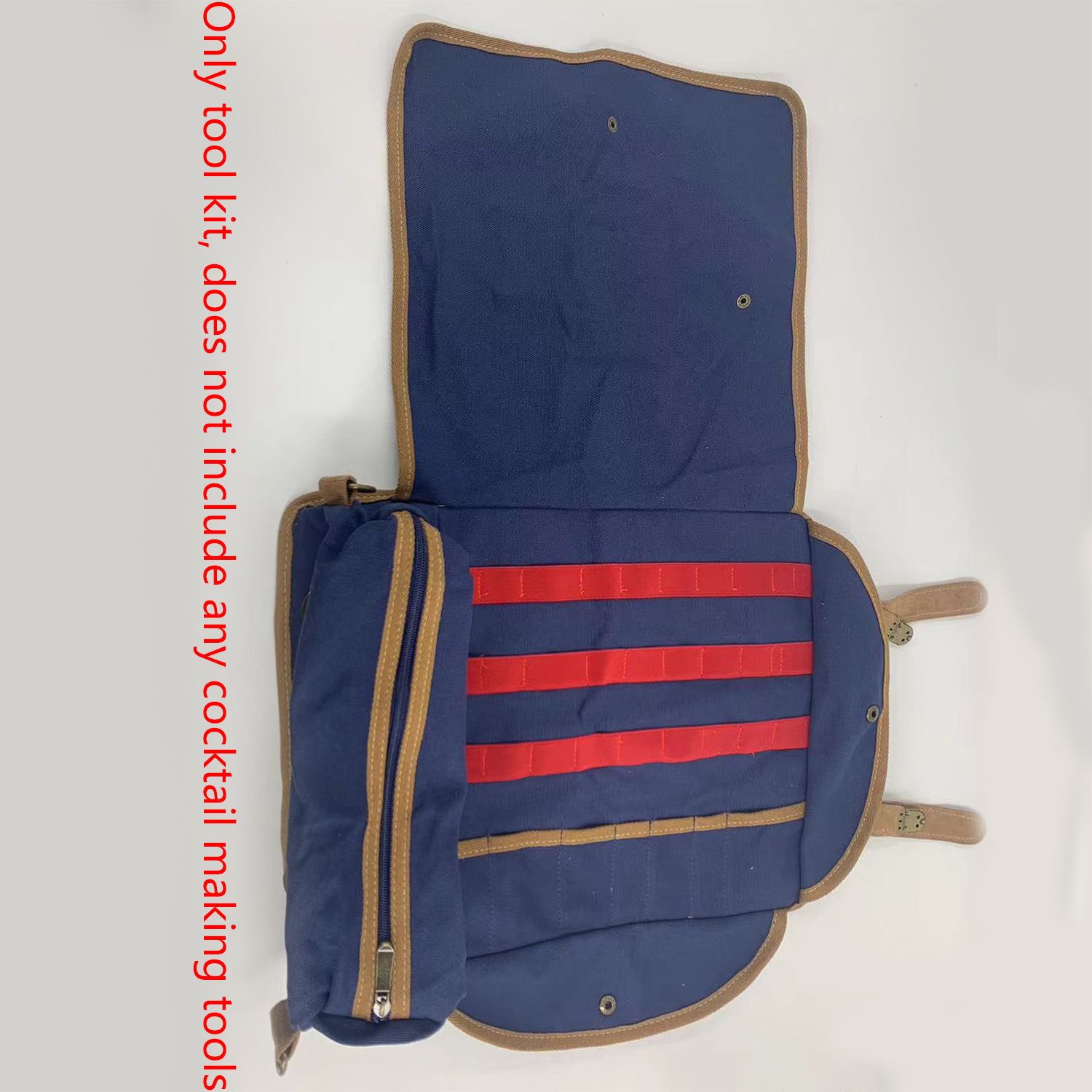 Bolsa de almacenamiento de utensilios de barman de un solo hombro Bolsa de almacenamiento de herramientas de barman de lona Bolsa de almacenamiento de utensilios de barman portátiles multifunción