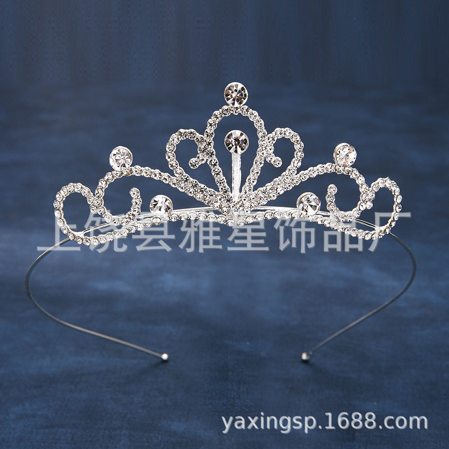 Nuevos accesorios para el tocado de los niños princesa corona diadema novia chica accesorios en forma de corazón accesorios para el cabello fábrica de joyas