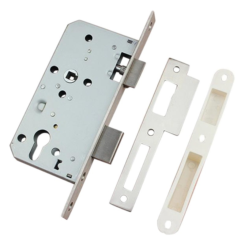 Cerradura de Puerta Cortafuego Estándar Europeo, Cuerpo de Acero Inoxidable, Cerradura de Embutir de Doble Lengüeta, Certificación CE, Espaciado de Orificios 5572, Cerradura Mecánica Cortafuego